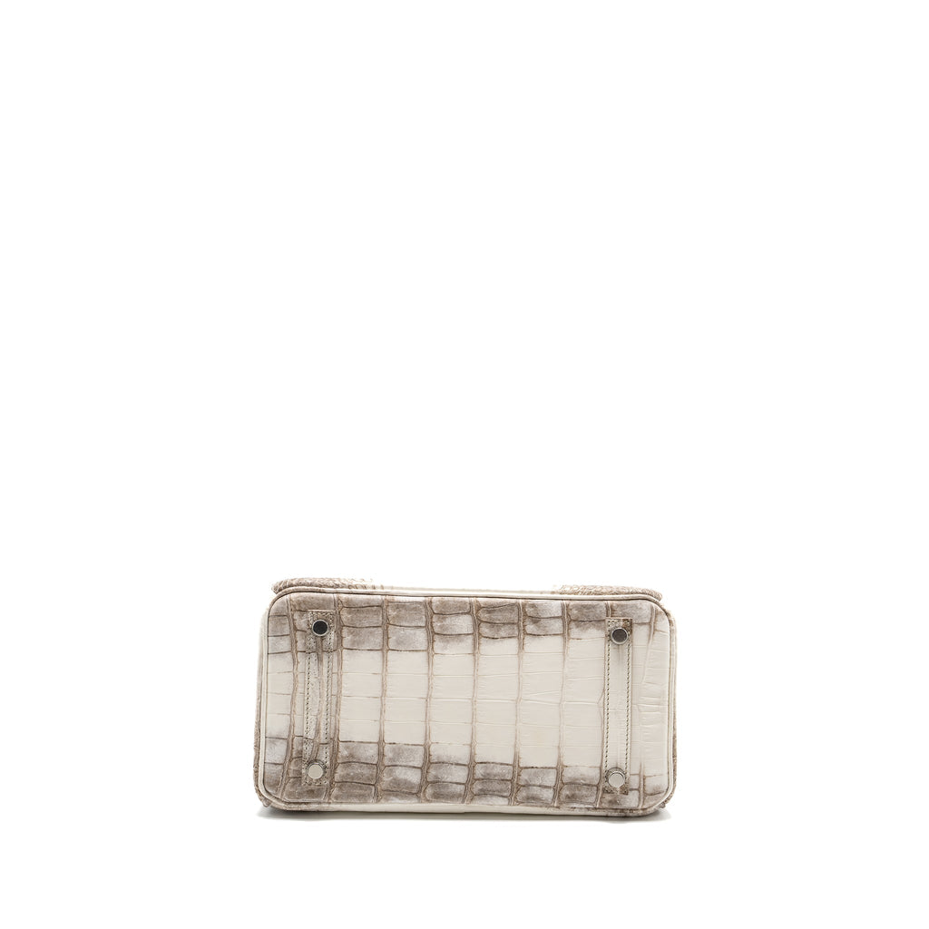 HERMES BIRKIN 25 CROCODILE NILOTICUS HIMALAYA BLANC SHW