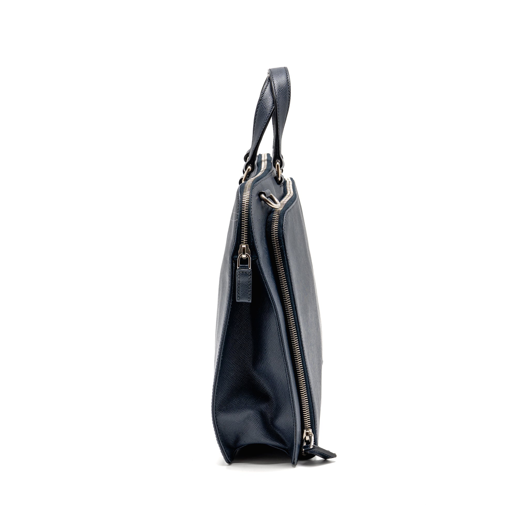 SAFFIANO TRAVEL BRIEFCASE CALFSKIN DARK BLUE SHW