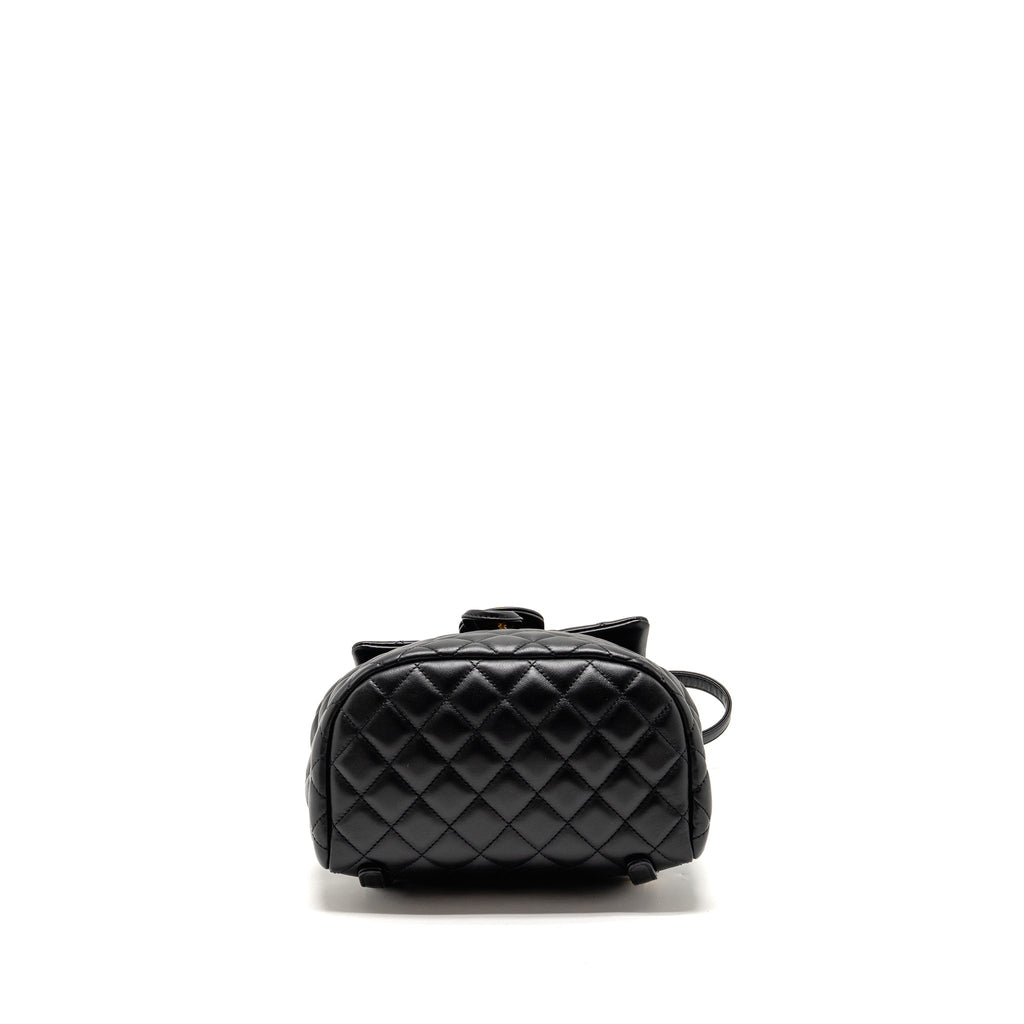 URBAN SPIRIT FLAP BACKPACK LAMBSKIN BLACK GHW