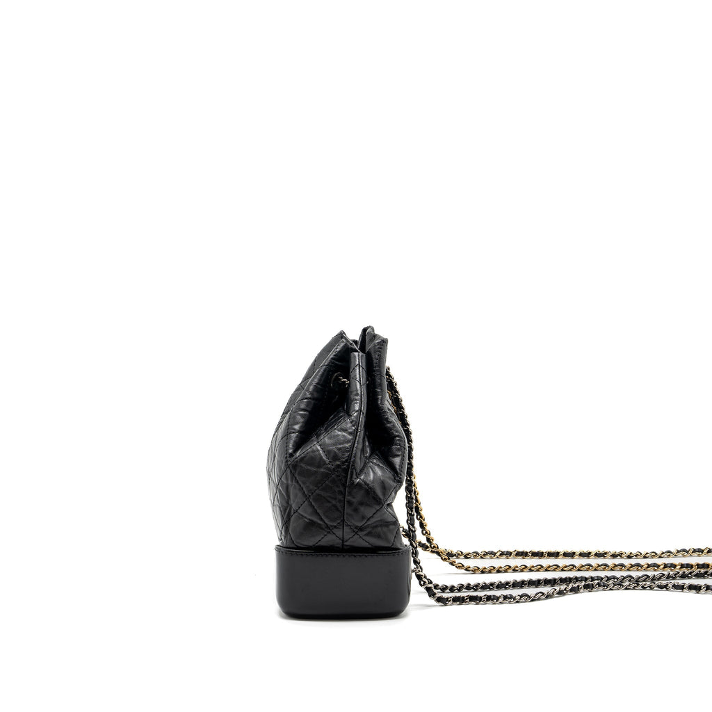 SMALL GABRIELLE BACKPACK AGED CALFSKIN BLACK MULTICOLOR HARDWARE