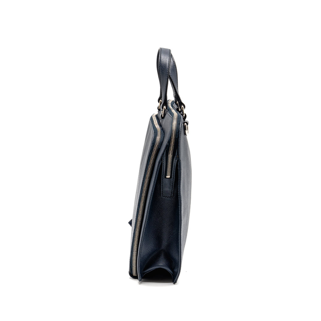 SAFFIANO TRAVEL BRIEFCASE CALFSKIN DARK BLUE SHW