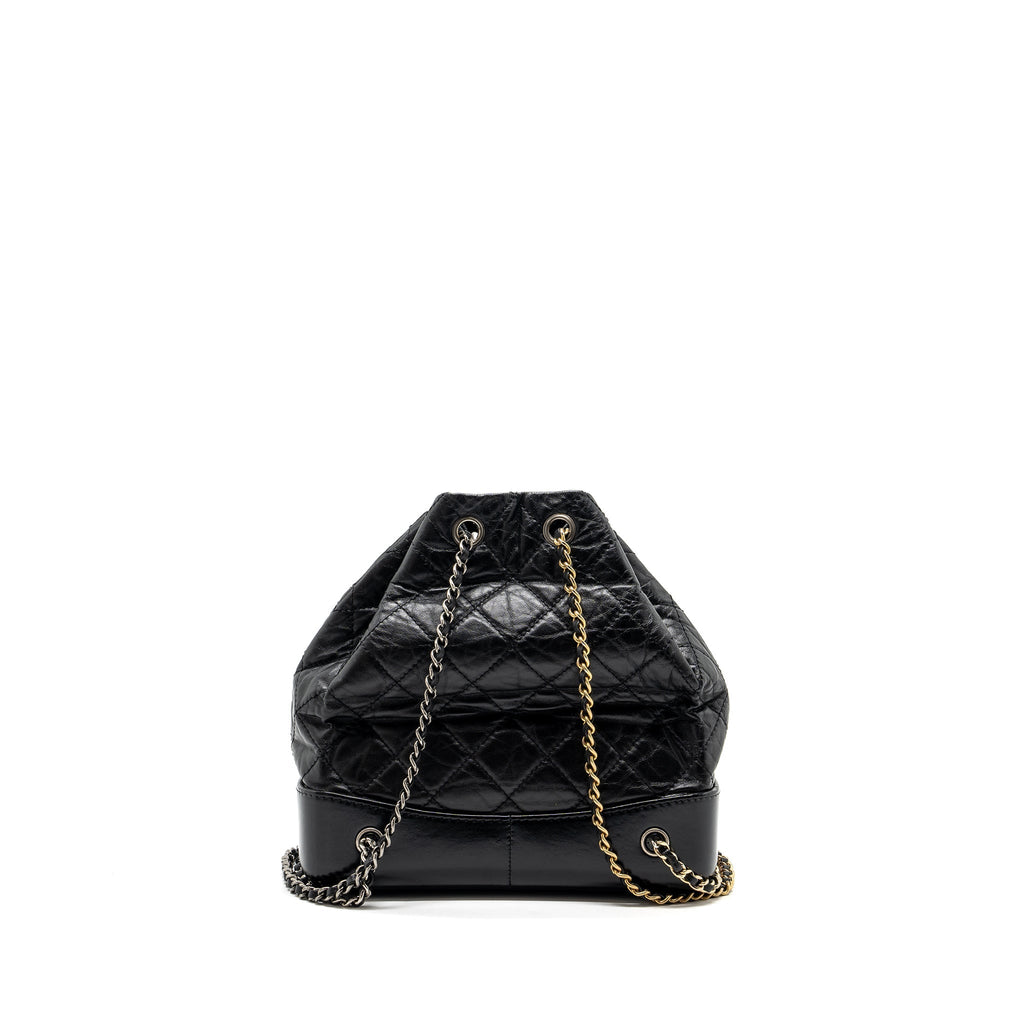 SMALL GABRIELLE BACKPACK AGED CALFSKIN BLACK MULTICOLOR HARDWARE