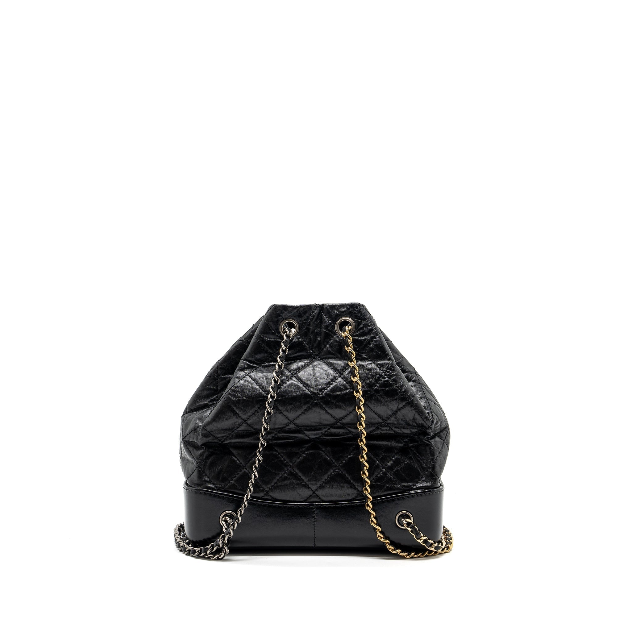 SMALL GABRIELLE BACKPACK AGED CALFSKIN BLACK MULTICOLOR HARDWARE