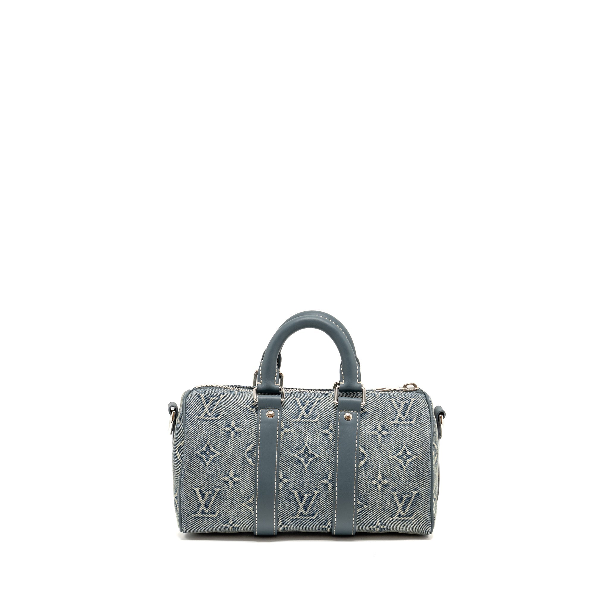 KEEPALL BANDOULIERE 25 WASHED DENIM CANVAS BLUE SHW
