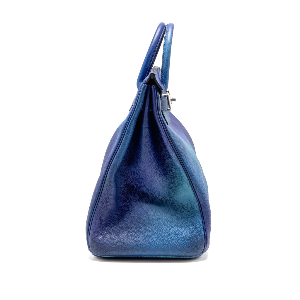 HERMES HAC BIRKIN 40 COSMOS LIMITED EDITION TOGO BLUE NUIT / VIOLET BRUSHED SHW