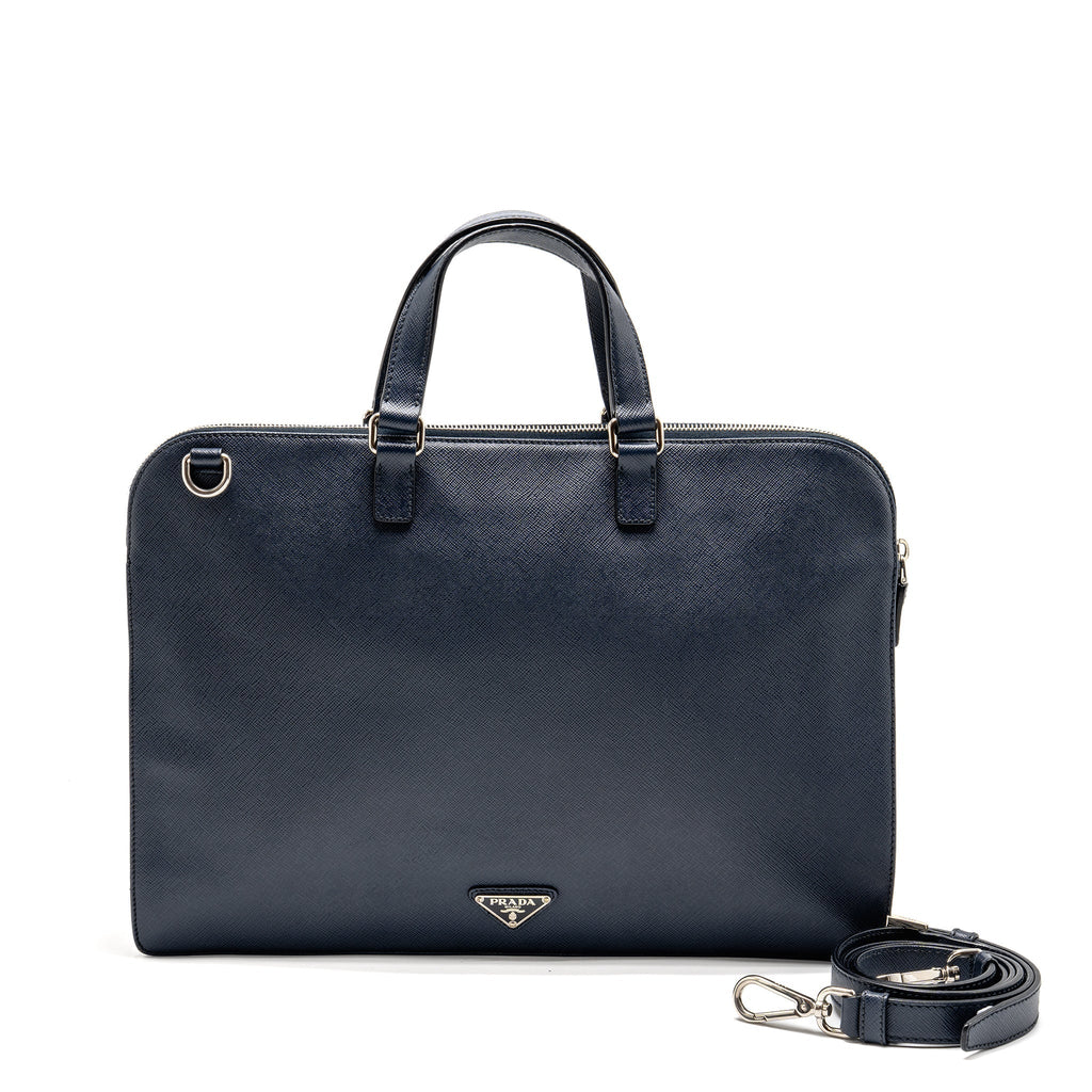 SAFFIANO TRAVEL BRIEFCASE CALFSKIN DARK BLUE SHW