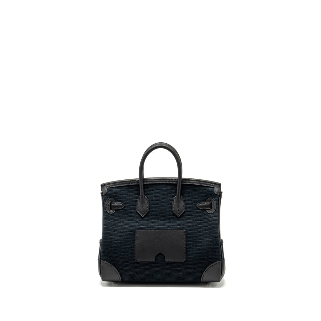 HERMES BIRKIN 25 CARGO CANVAS TOILE GEOLAND / SWIFT BLACK SHW