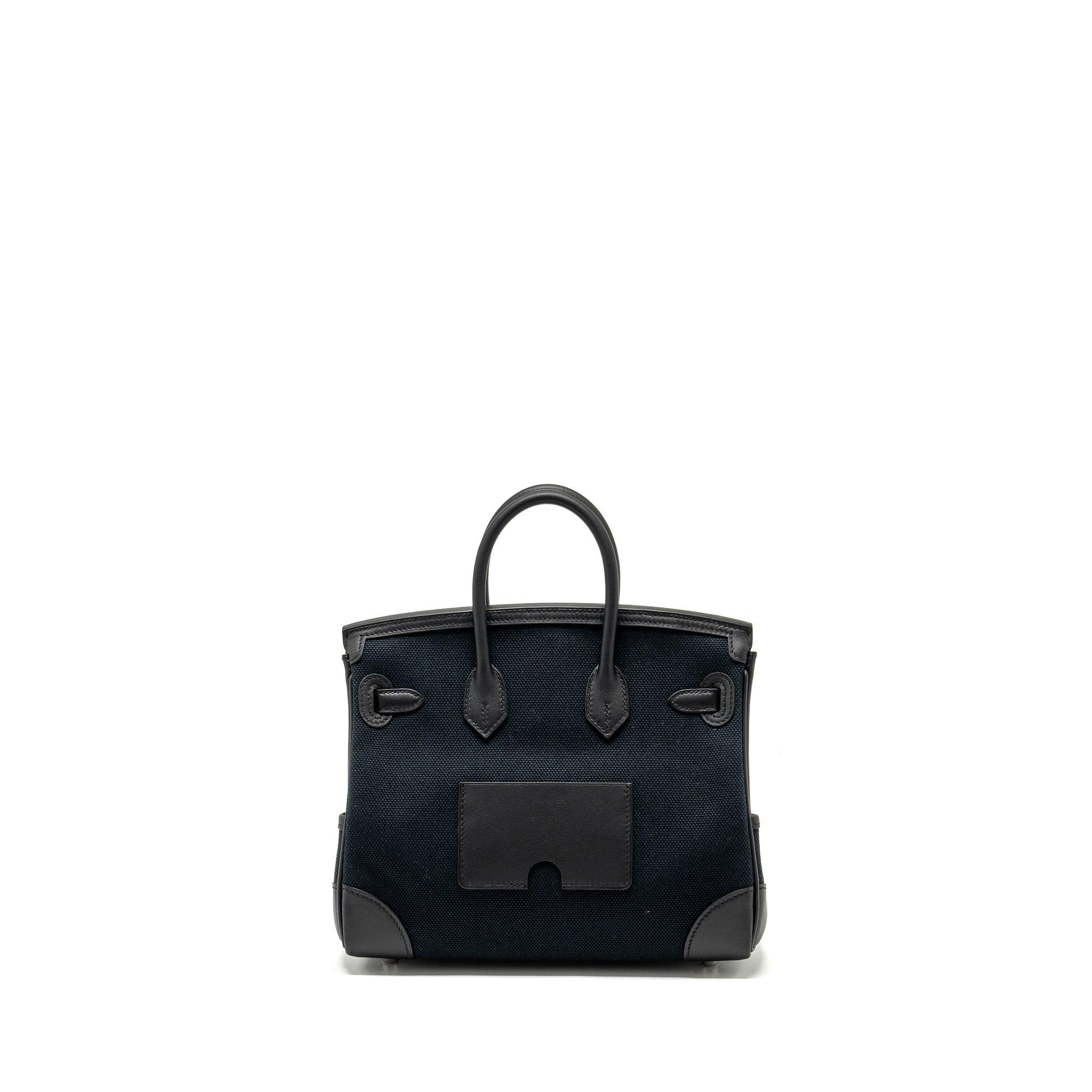 HERMES BIRKIN 25 CARGO CANVAS TOILE GEOLAND / SWIFT BLACK SHW