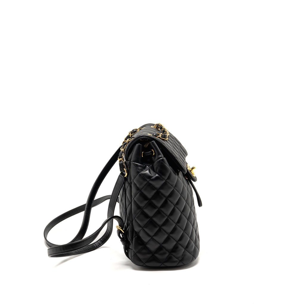 URBAN SPIRIT FLAP BACKPACK LAMBSKIN BLACK GHW