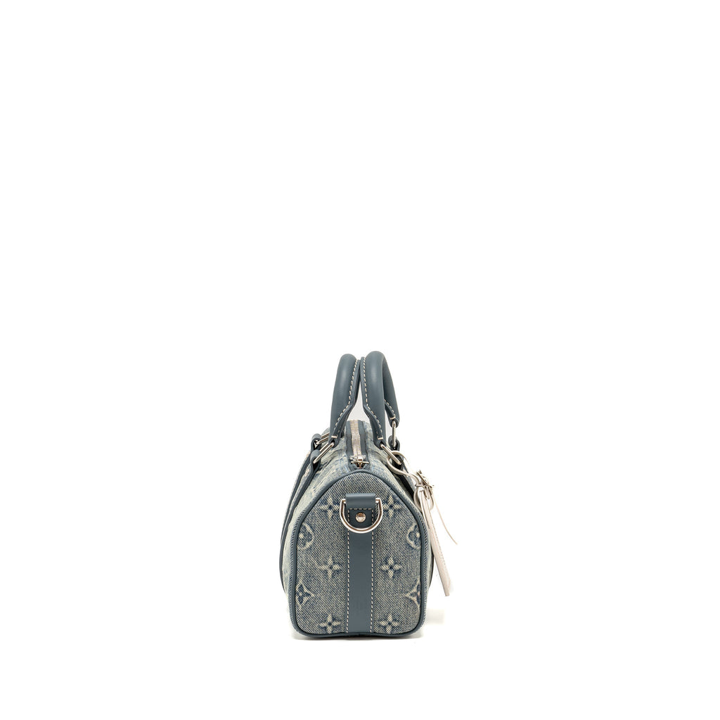 KEEPALL BANDOULIERE 25 WASHED DENIM CANVAS BLUE SHW