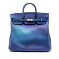 HERMES HAC BIRKIN 40 COSMOS LIMITED EDITION TOGO BLUE NUIT / VIOLET BRUSHED SHW