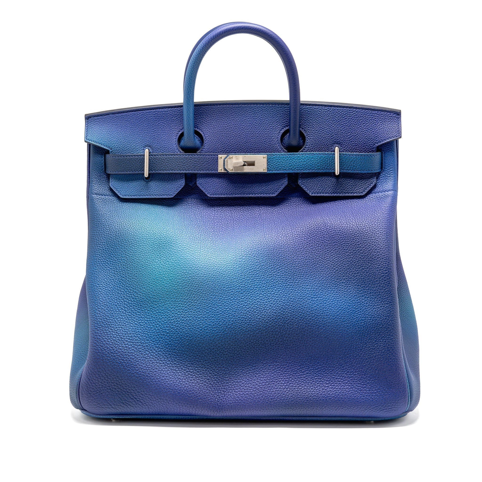 HERMES HAC BIRKIN 40 COSMOS LIMITED EDITION TOGO BLUE NUIT / VIOLET BRUSHED SHW