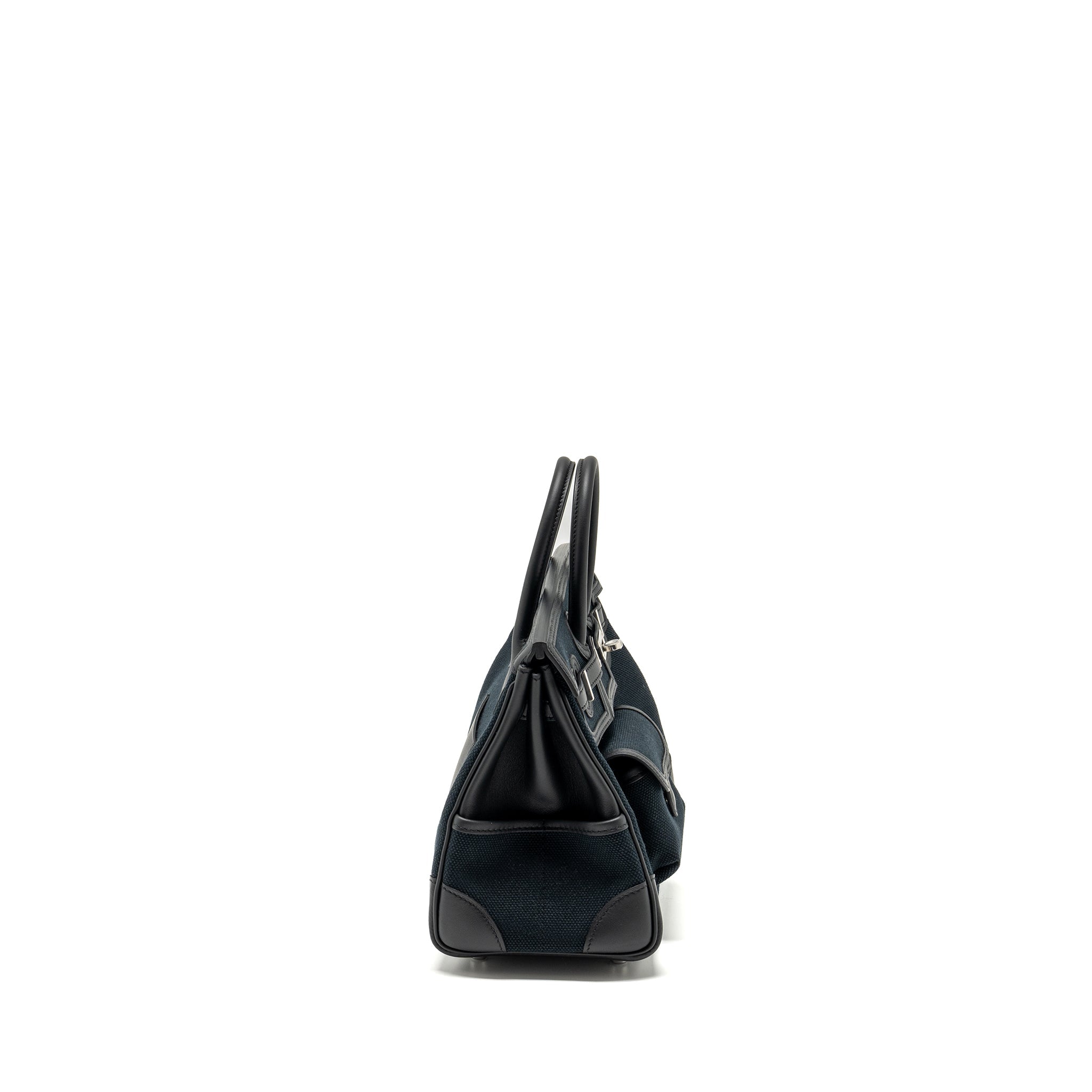 HERMES BIRKIN 25 CARGO CANVAS TOILE GEOLAND / SWIFT BLACK SHW