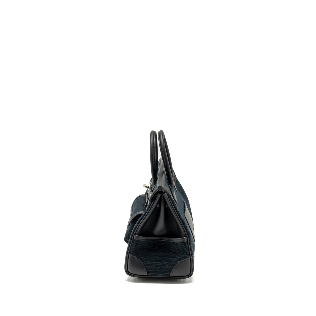 HERMES BIRKIN 25 CARGO CANVAS TOILE GEOLAND / SWIFT BLACK SHW