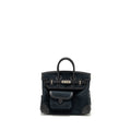 HERMES BIRKIN 25 CARGO CANVAS TOILE GEOLAND / SWIFT BLACK SHW