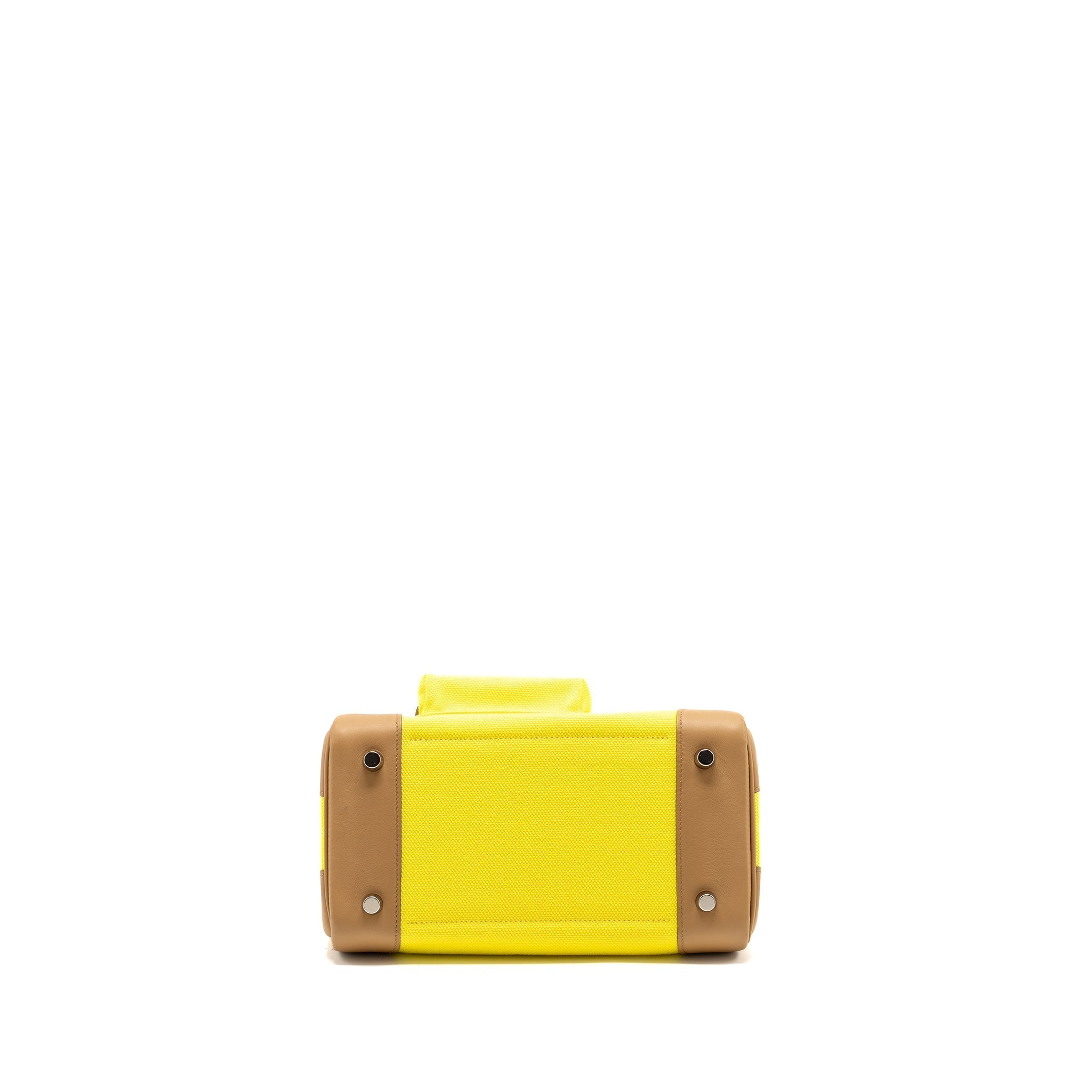 HERMES BIRKIN 25 CARGO TOILE GOELAND / SWIFT JAUNE CITRON / CHAI SHW