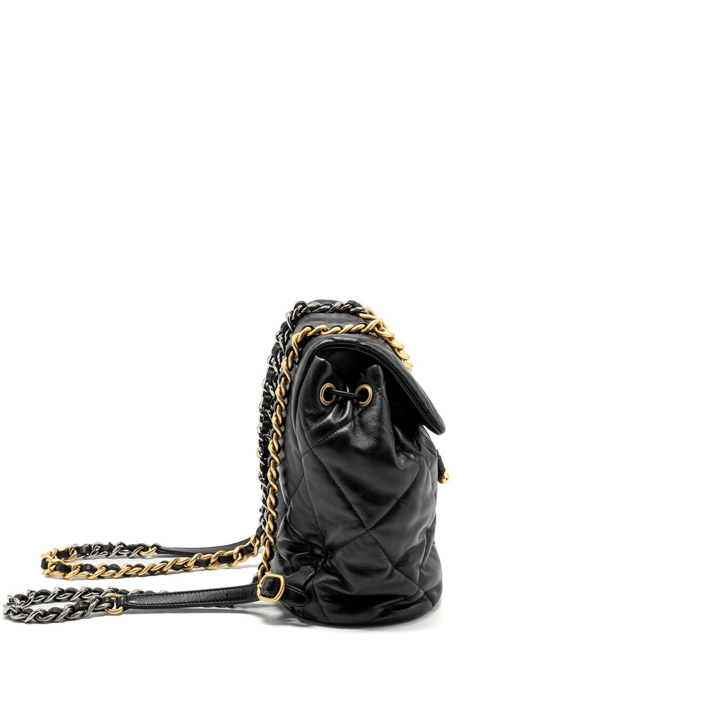 24C 19 BACKPACK SHINY LAMBSKIN BLACK MULTICOLOUR HARDWARE(MICROCHIP)