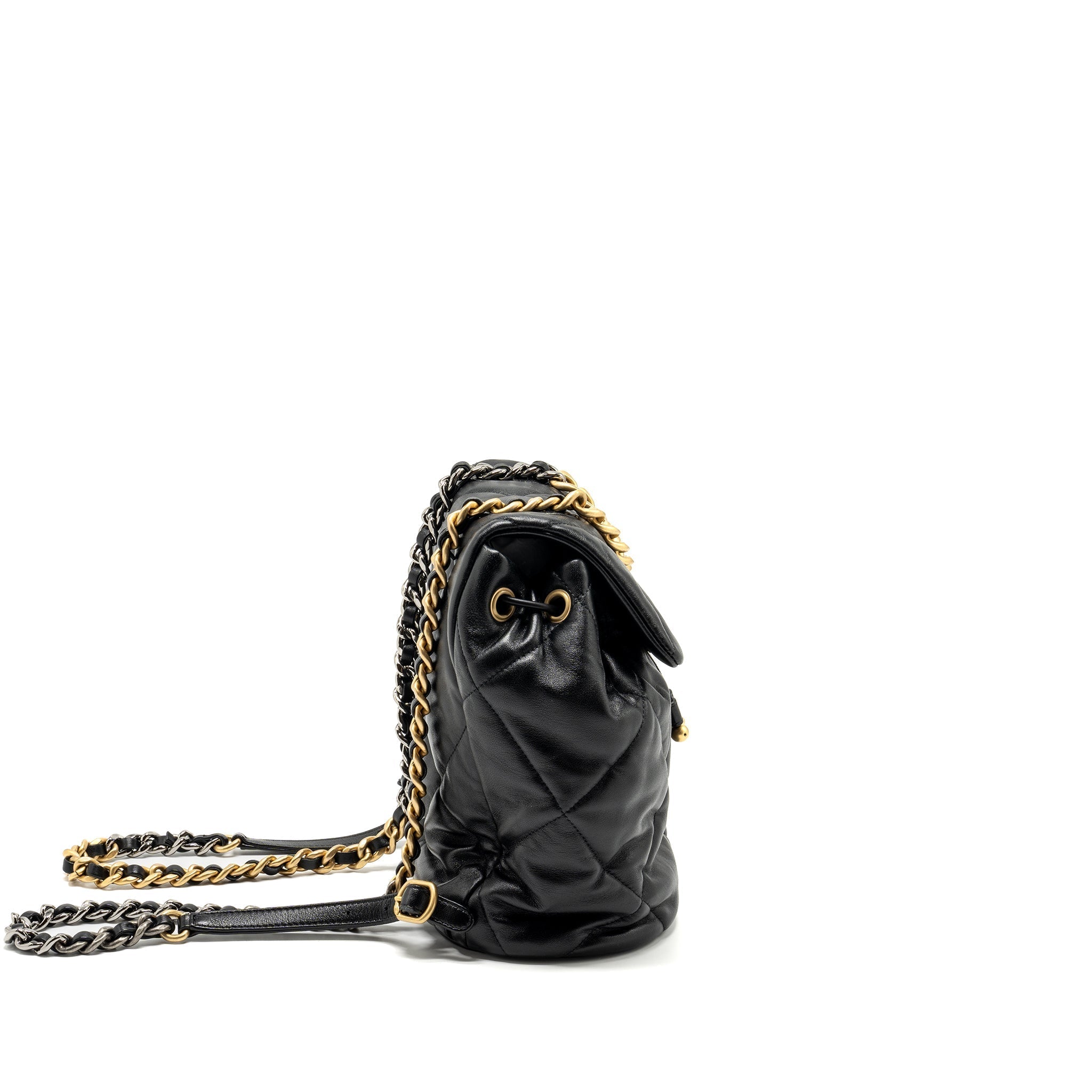 24C 19 BACKPACK SHINY LAMBSKIN BLACK MULTICOLOUR HARDWARE(MICROCHIP)