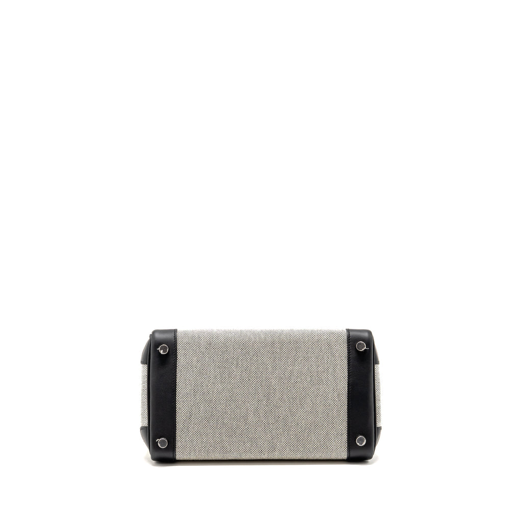 HERMES BIRKIN 25 TOILE SWIFT/CANVAS ECRU-NOIR/NOIR SHW