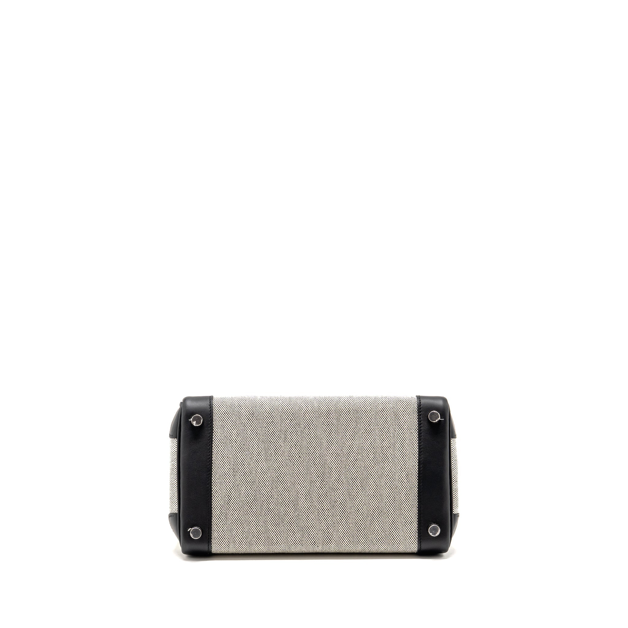 HERMES BIRKIN 25 TOILE SWIFT/CANVAS ECRU-NOIR/NOIR SHW