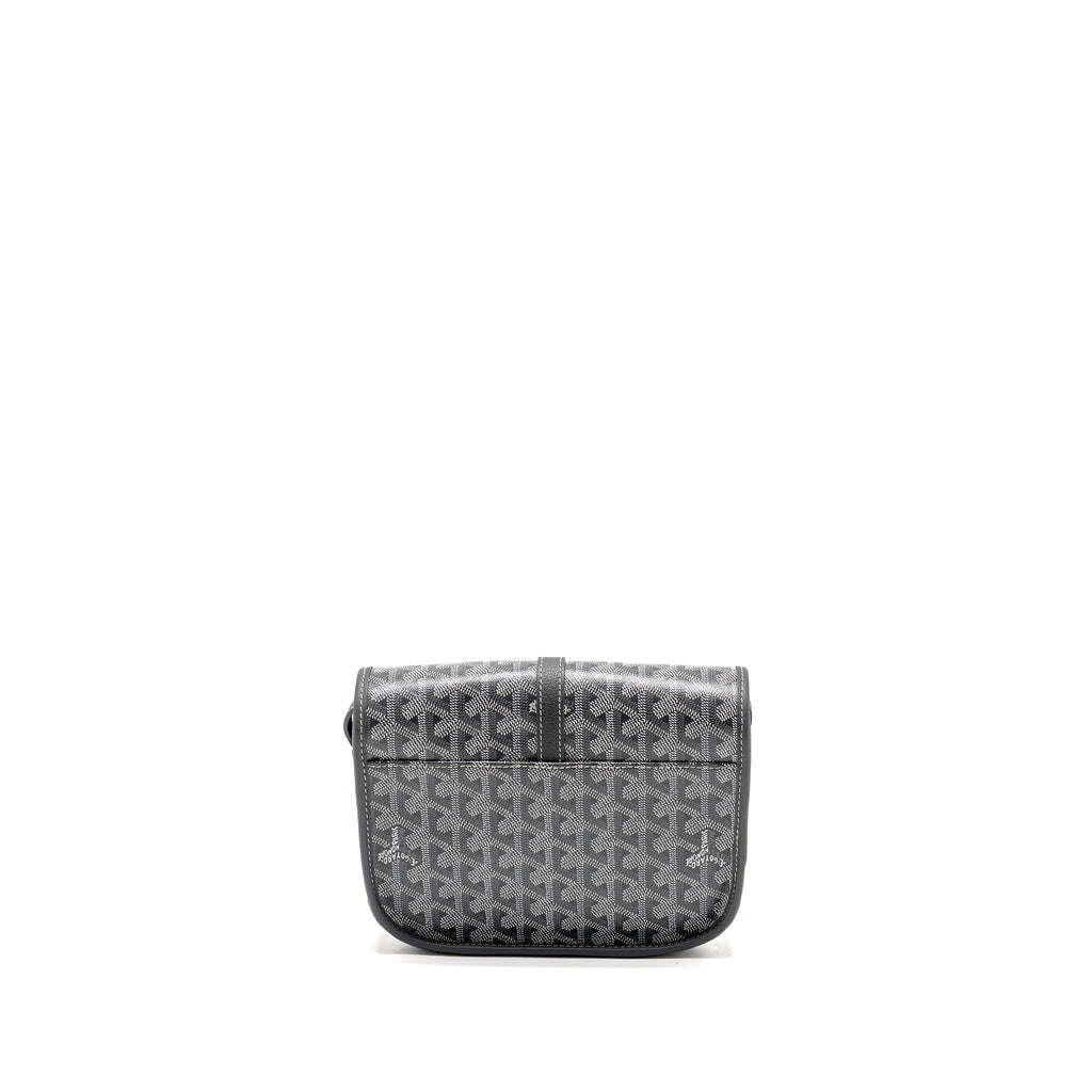 BELVEDERE PM MESSENGER BAG GOYARDINE CANVAS CALFSKIN GREY SHW