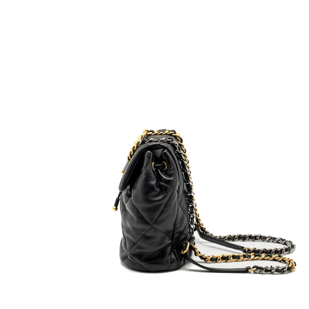24C 19 BACKPACK SHINY LAMBSKIN BLACK MULTICOLOUR HARDWARE(MICROCHIP)