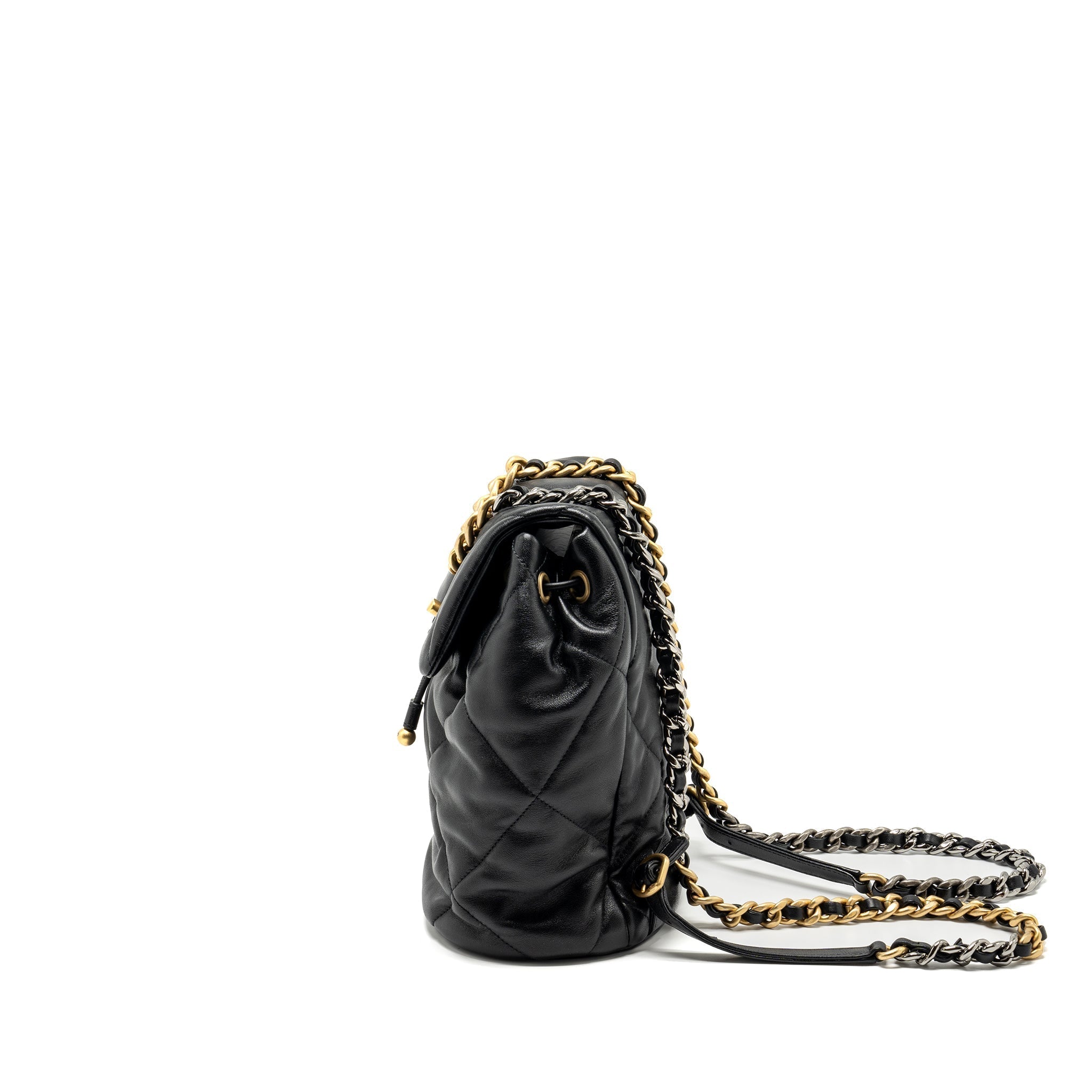 24C 19 BACKPACK SHINY LAMBSKIN BLACK MULTICOLOUR HARDWARE(MICROCHIP)