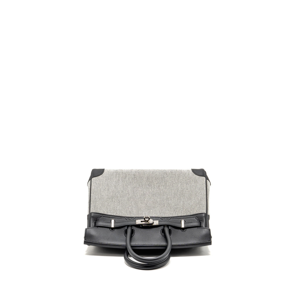 HERMES BIRKIN 25 TOILE SWIFT/CANVAS ECRU-NOIR/NOIR SHW
