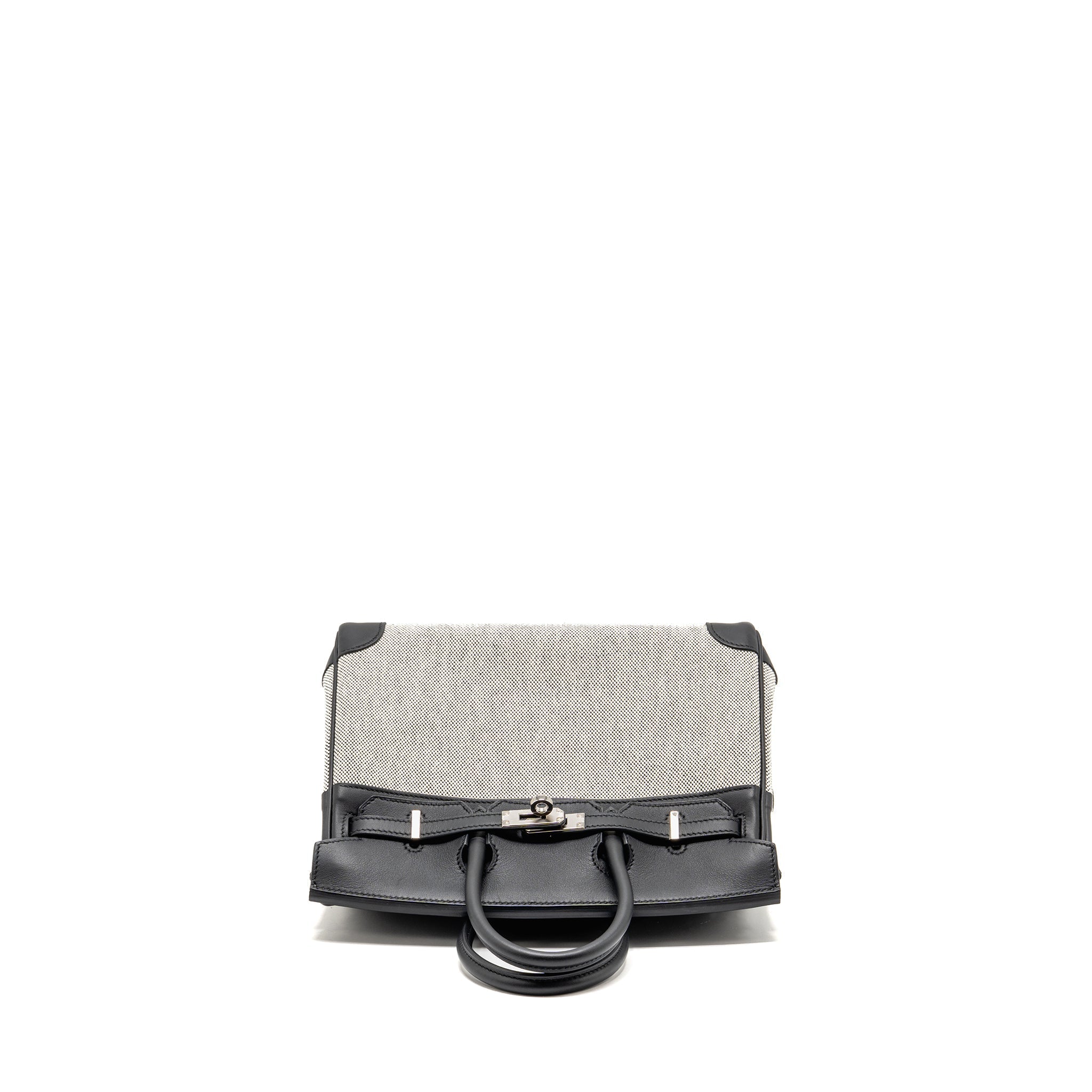 HERMES BIRKIN 25 TOILE SWIFT/CANVAS ECRU-NOIR/NOIR SHW
