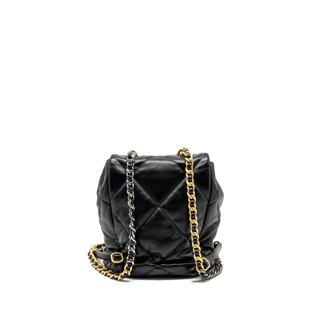 24C 19 BACKPACK SHINY LAMBSKIN BLACK MULTICOLOUR HARDWARE(MICROCHIP)
