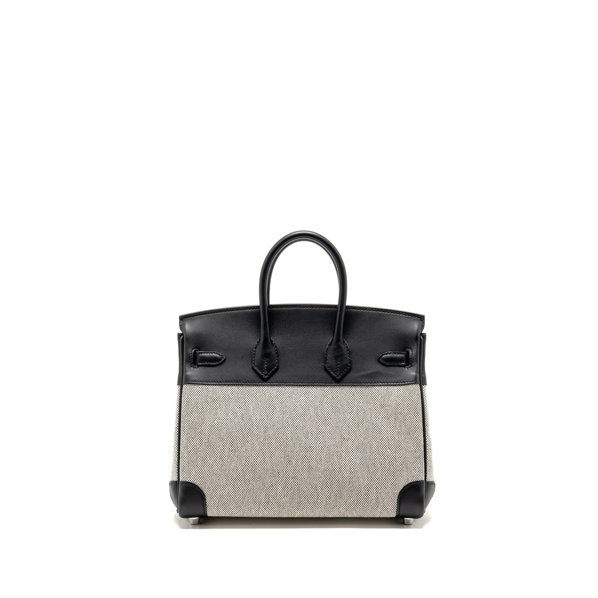 HERMES BIRKIN 25 TOILE SWIFT/CANVAS ECRU-NOIR/NOIR SHW