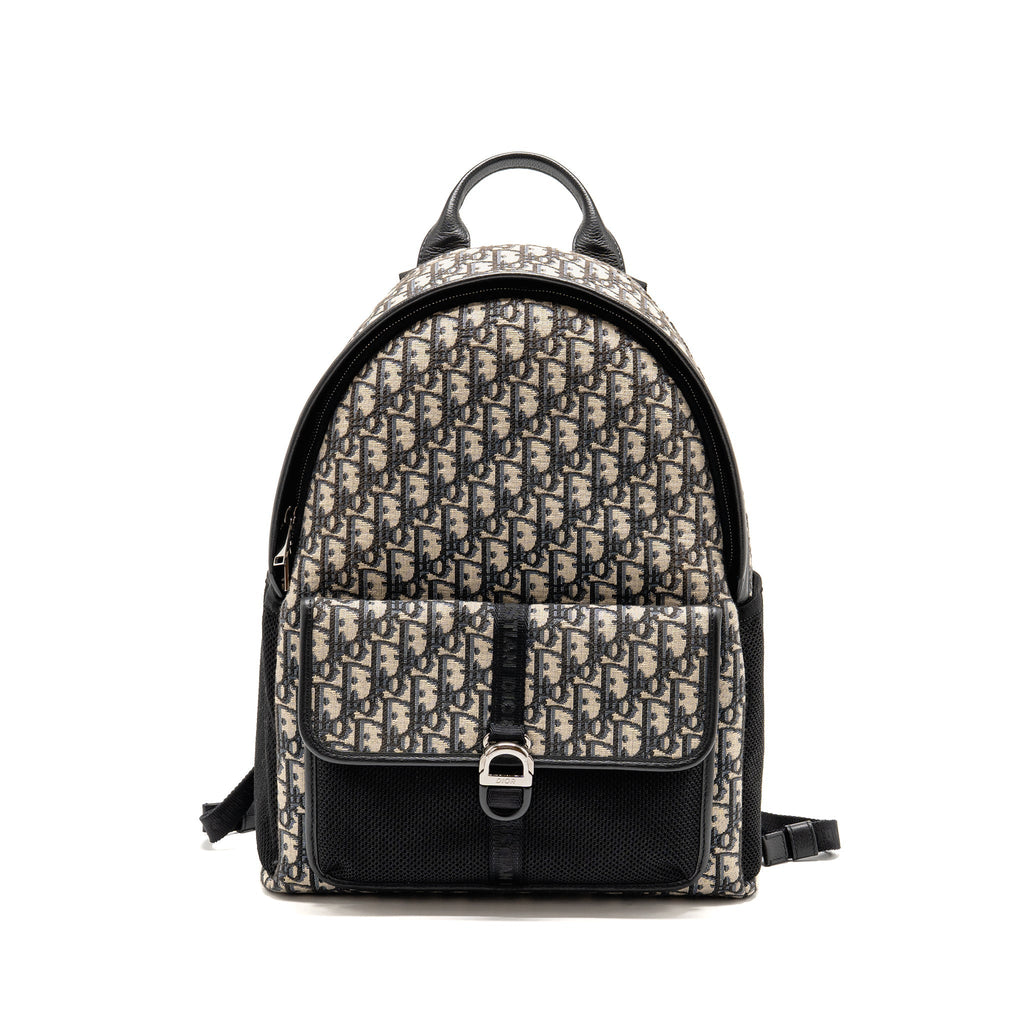 MEN’S BACKPACK DIOR OBLIQUE CANVAS / CALFSKIN BLUE / BLACK SHW