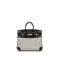 HERMES BIRKIN 25 TOILE SWIFT/CANVAS ECRU-NOIR/NOIR SHW
