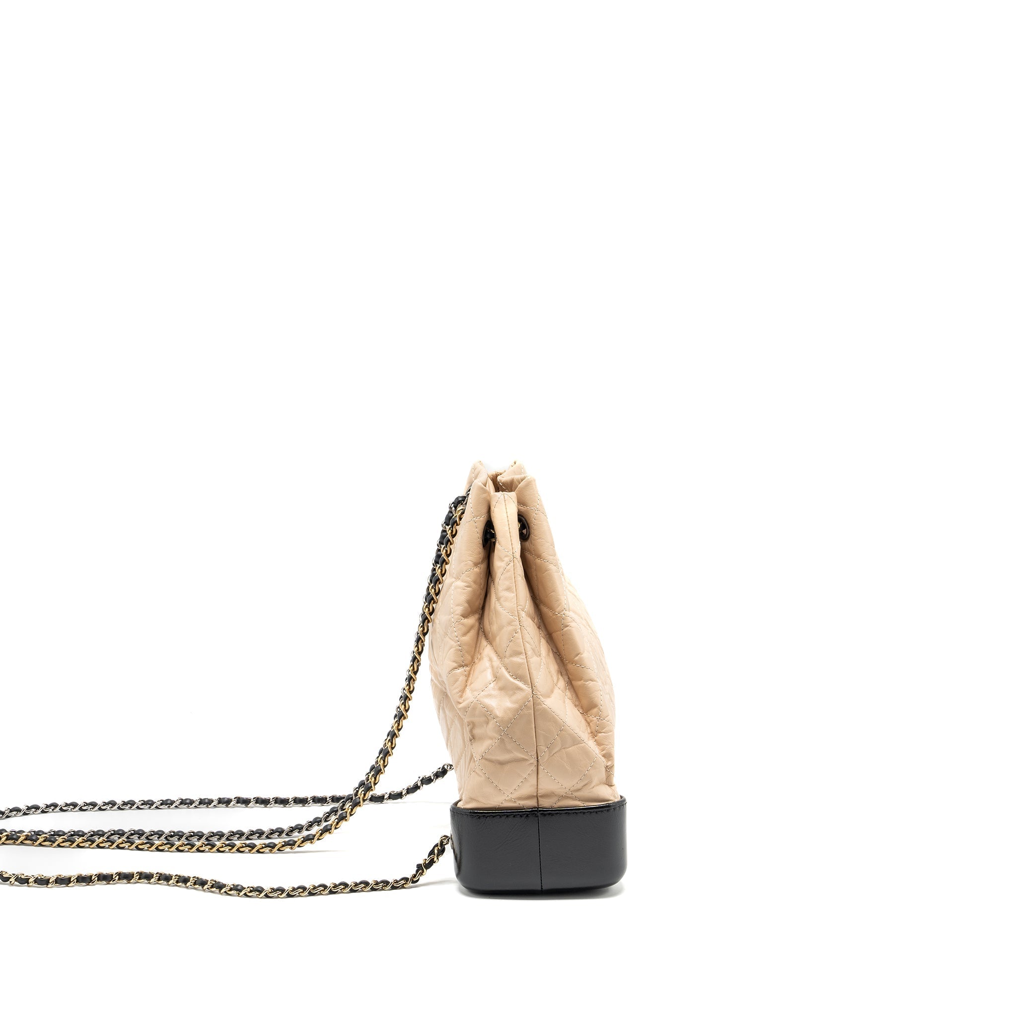 MEDIUM GABRIELLE BACKPACK AGED CALFSKIN BEIGE/BLACK MULTICOLOUR HARDWARE
