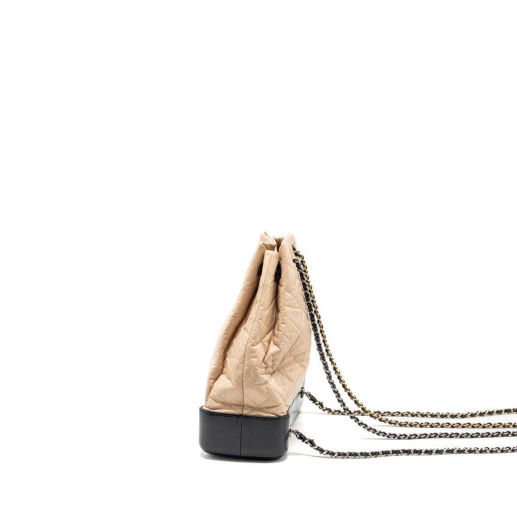 MEDIUM GABRIELLE BACKPACK AGED CALFSKIN BEIGE/BLACK MULTICOLOUR HARDWARE