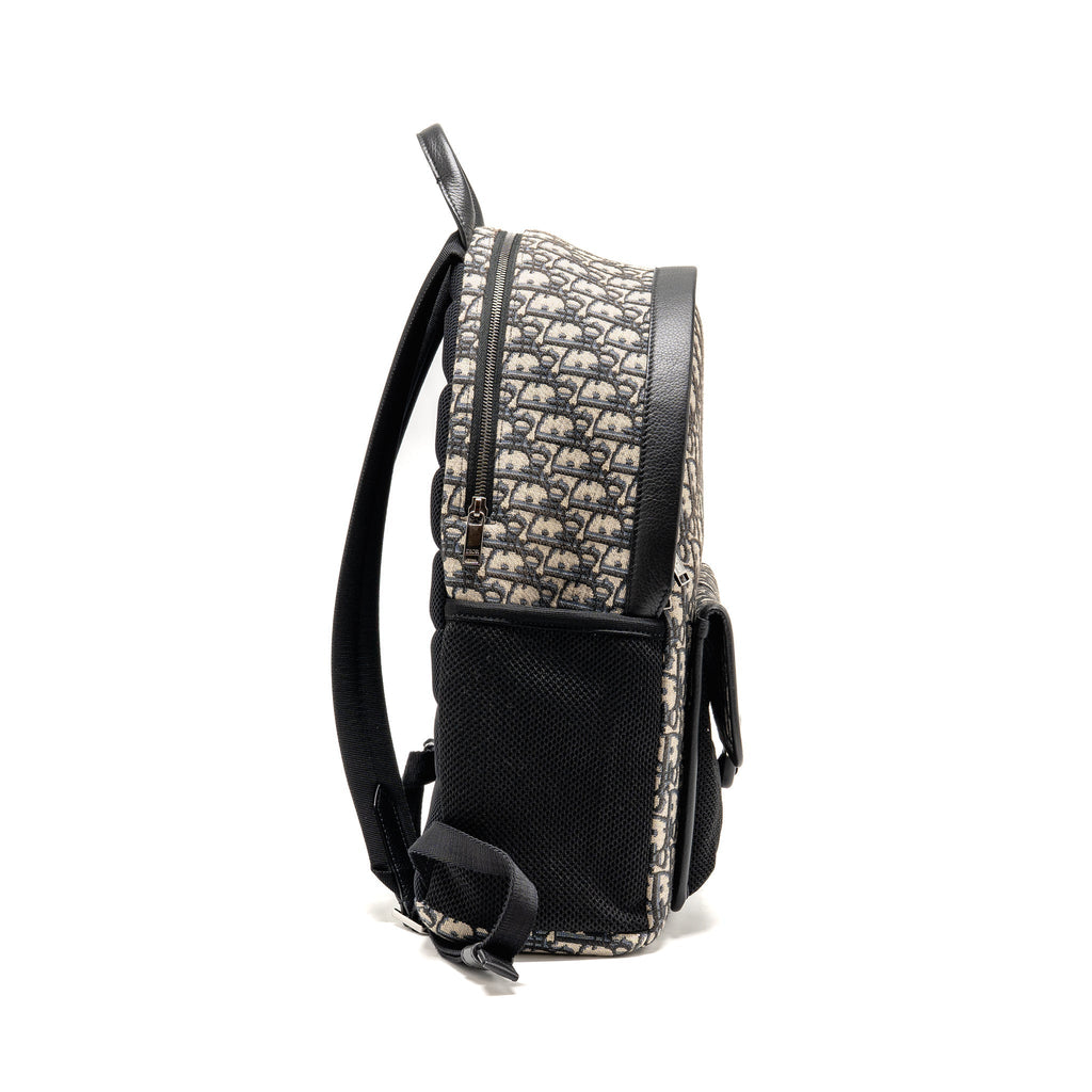 MEN’S BACKPACK DIOR OBLIQUE CANVAS / CALFSKIN BLUE / BLACK SHW