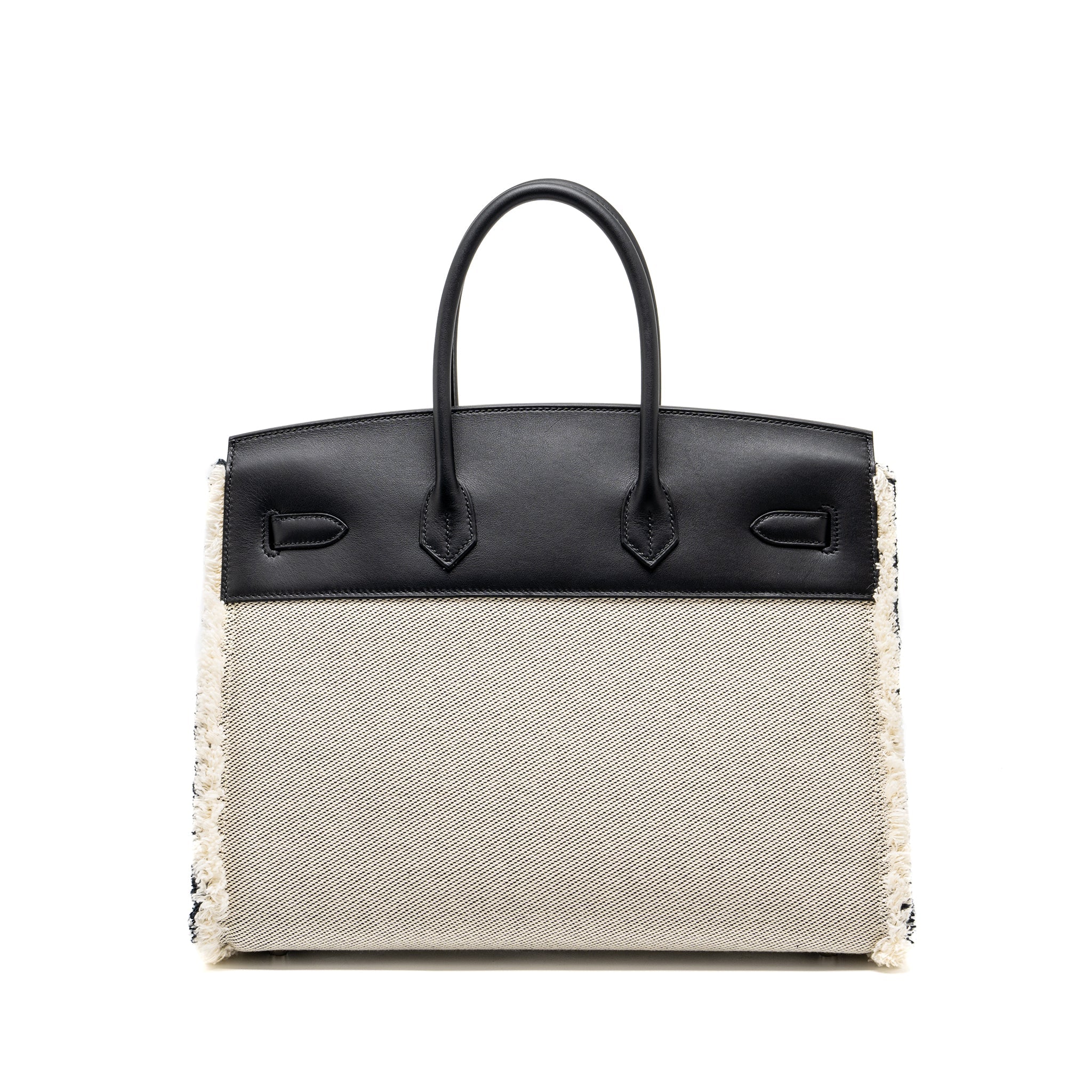 HERMES BIRKIN 35 FRAY FRAY CANVAS/ SWIFT BLACK/ECRU SHW