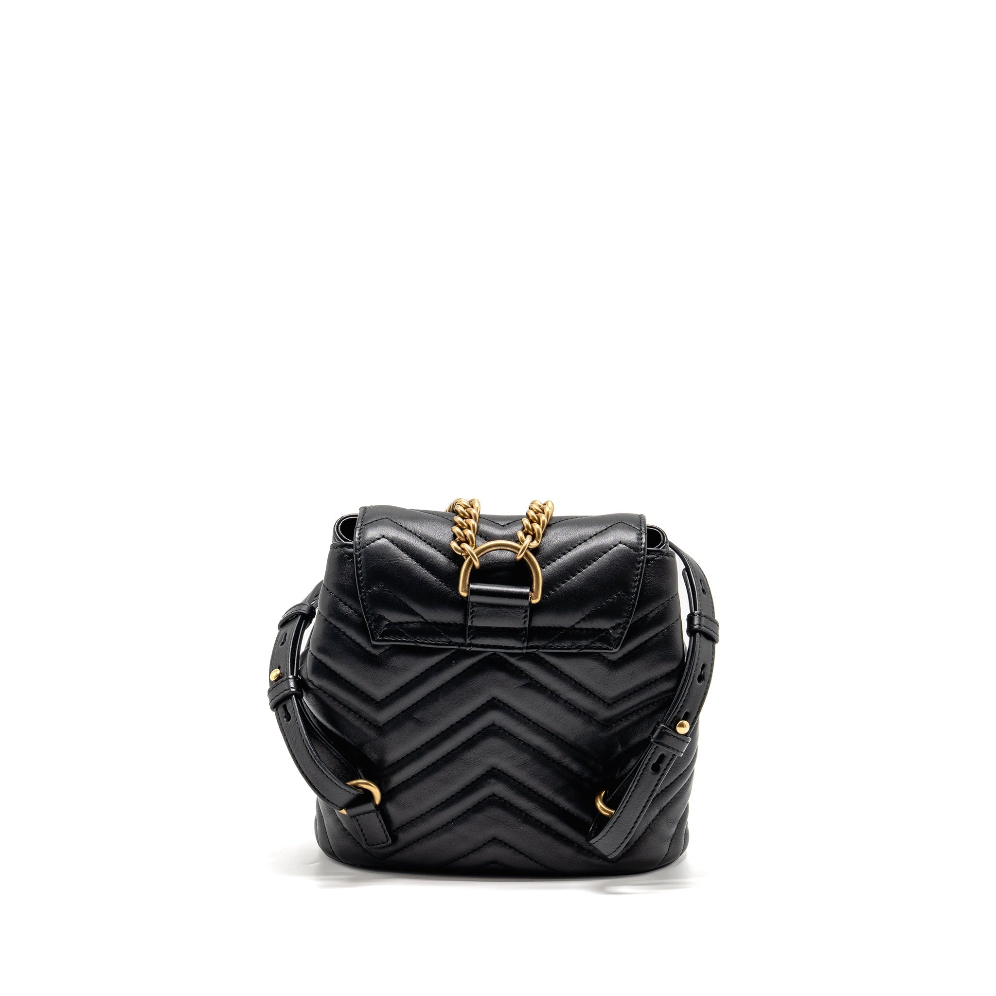 GG MARMONT BACKPACK CALFSKIN BLACK GHW
