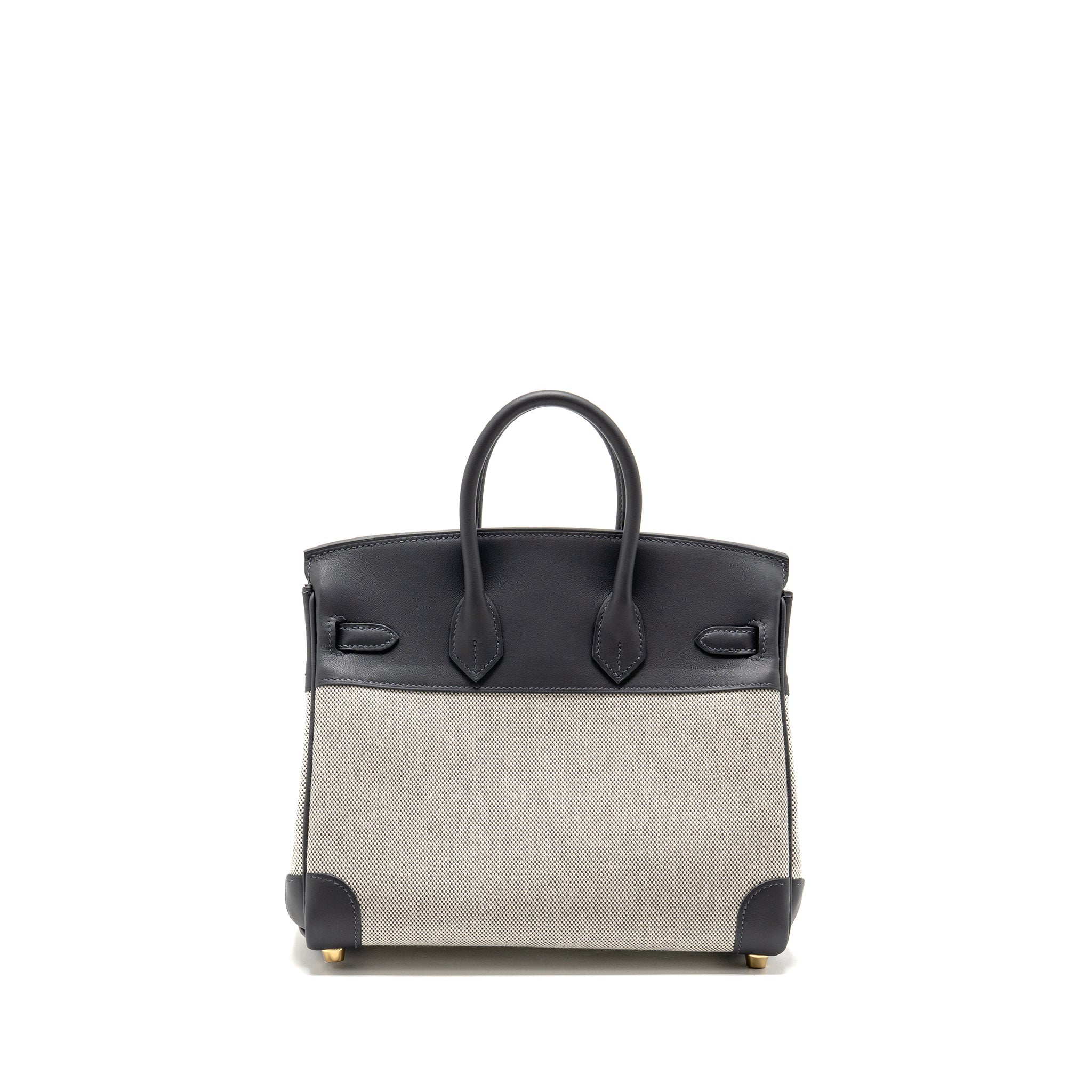 HERMES BIRKIN 25 TOILE SWIFT/CANVAS ECRU-ARDOISE/ARDOISE GHW