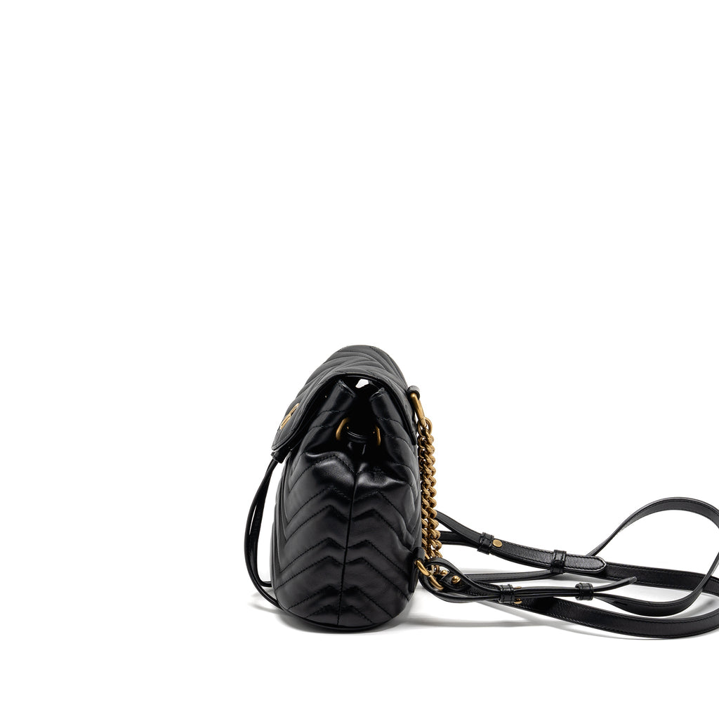 GG MARMONT BACKPACK CALFSKIN BLACK GHW