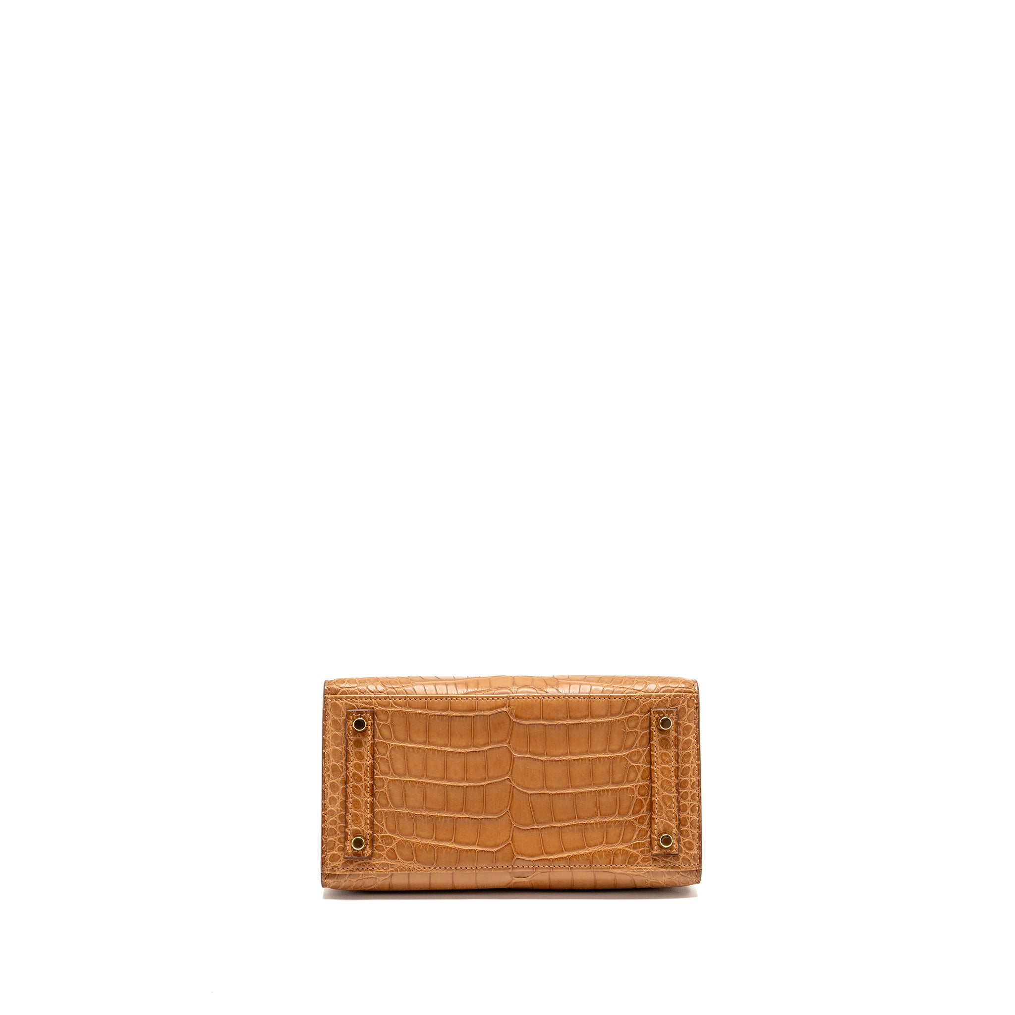 HERMES BIRKIN 20 ALLIGATOR MISSISSIPPIENSIS MAT GOLD GHW