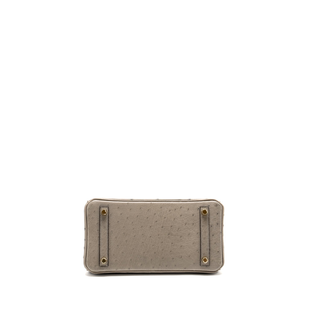 HERMES BIRKIN 25 OSTRICH GRIS TOURTERELLE GHW