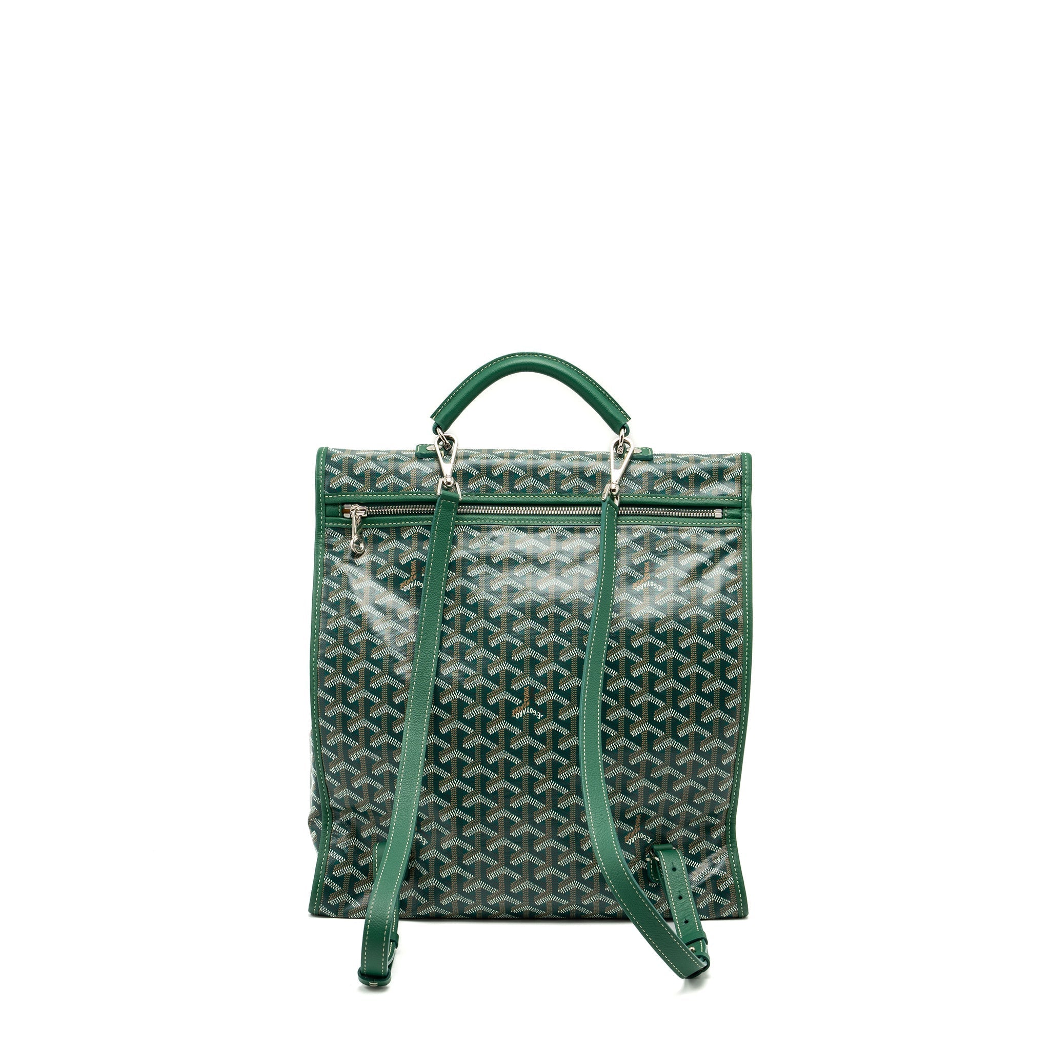 SAINT LEGER BACKPACK WITH BULLDOG PRINT CANVAS GREEN SHW