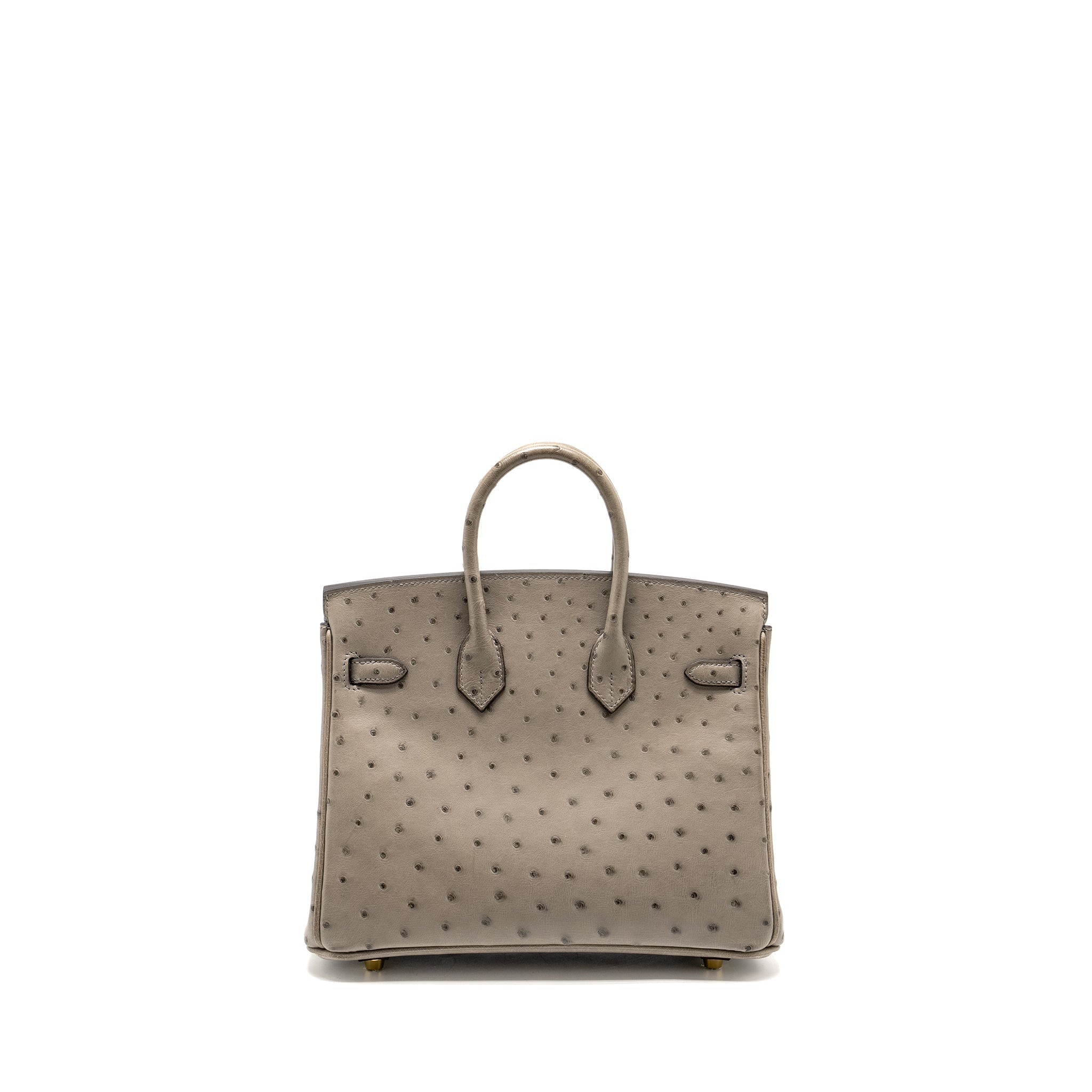 HERMES BIRKIN 25 OSTRICH GRIS TOURTERELLE GHW
