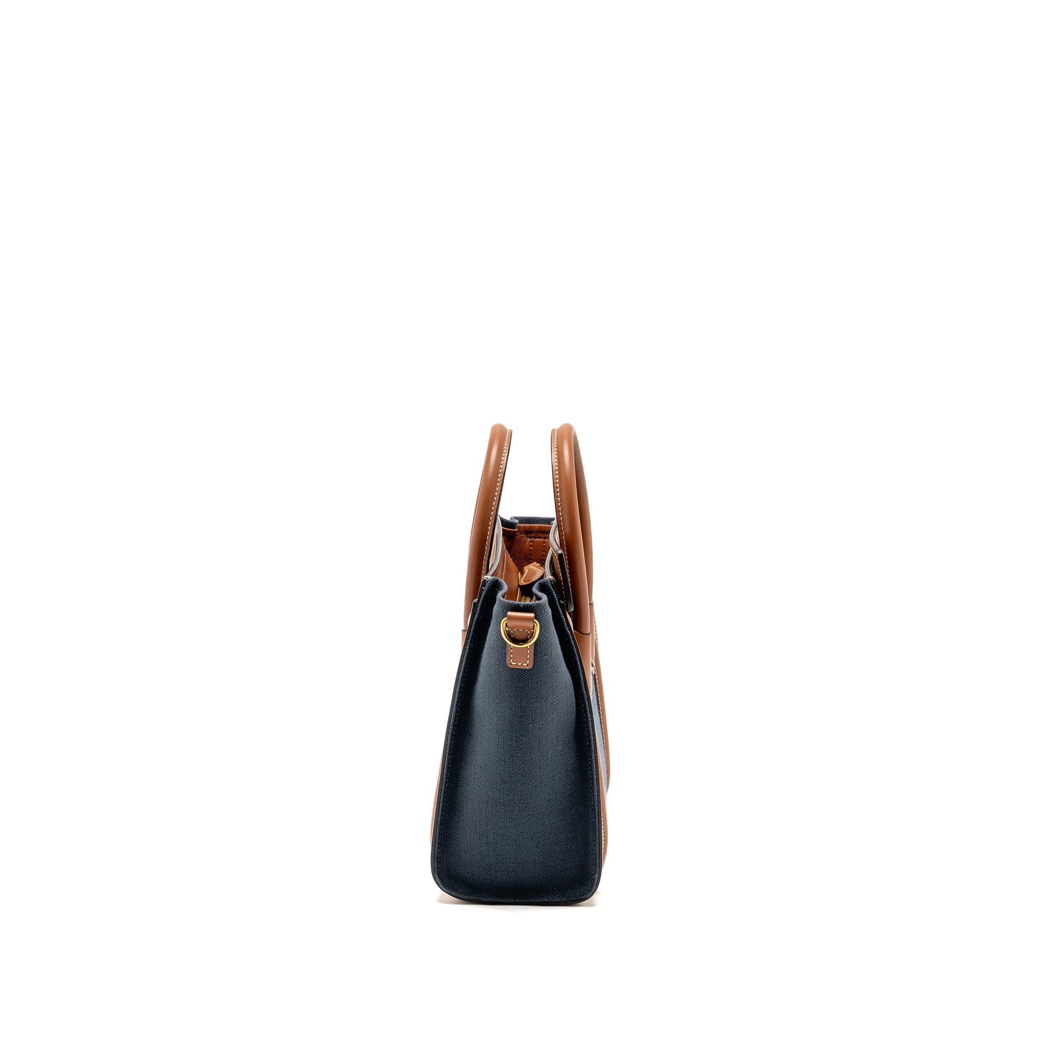 NANO LUGGAGE BAG CALFSKIN/DENIM TAN/NAVY GHW