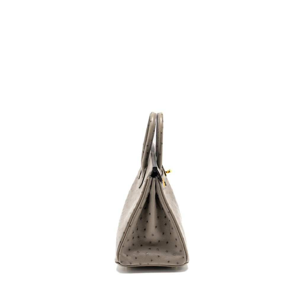 HERMES BIRKIN 25 OSTRICH GRIS TOURTERELLE GHW
