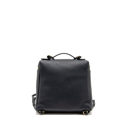LORO PIANA EXTRA POCKET BACKPACK L23.5 GRAINED CALFSKIN NAVY GHW