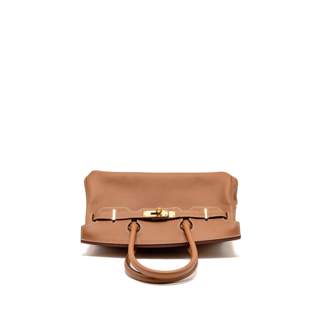 HERMES SHOULDER BIRKIN EVERCOLOR GOLD GHW
