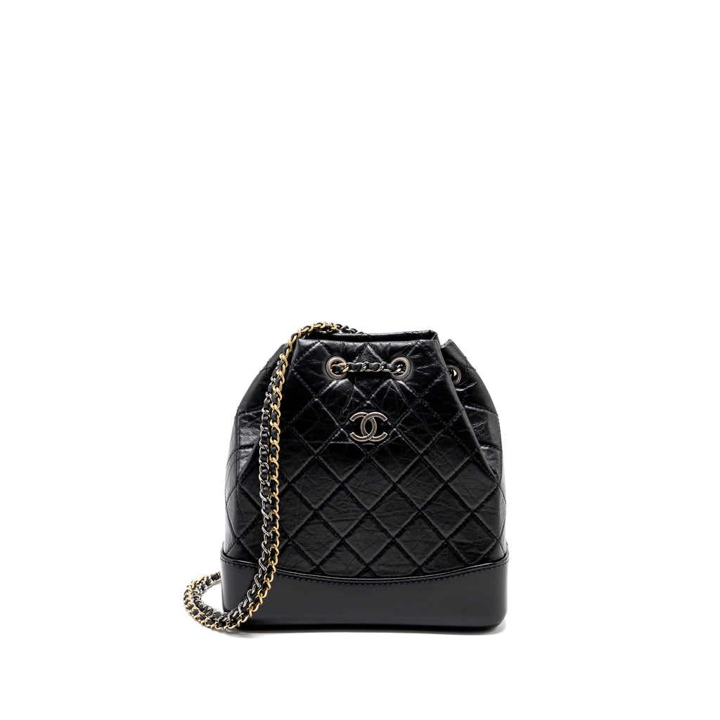 SMALL GABRIELLE BACKPACK AGED CALFSKIN BLACK MULTICOLOUR COLOUR HARDWARE (MICROCHIP)