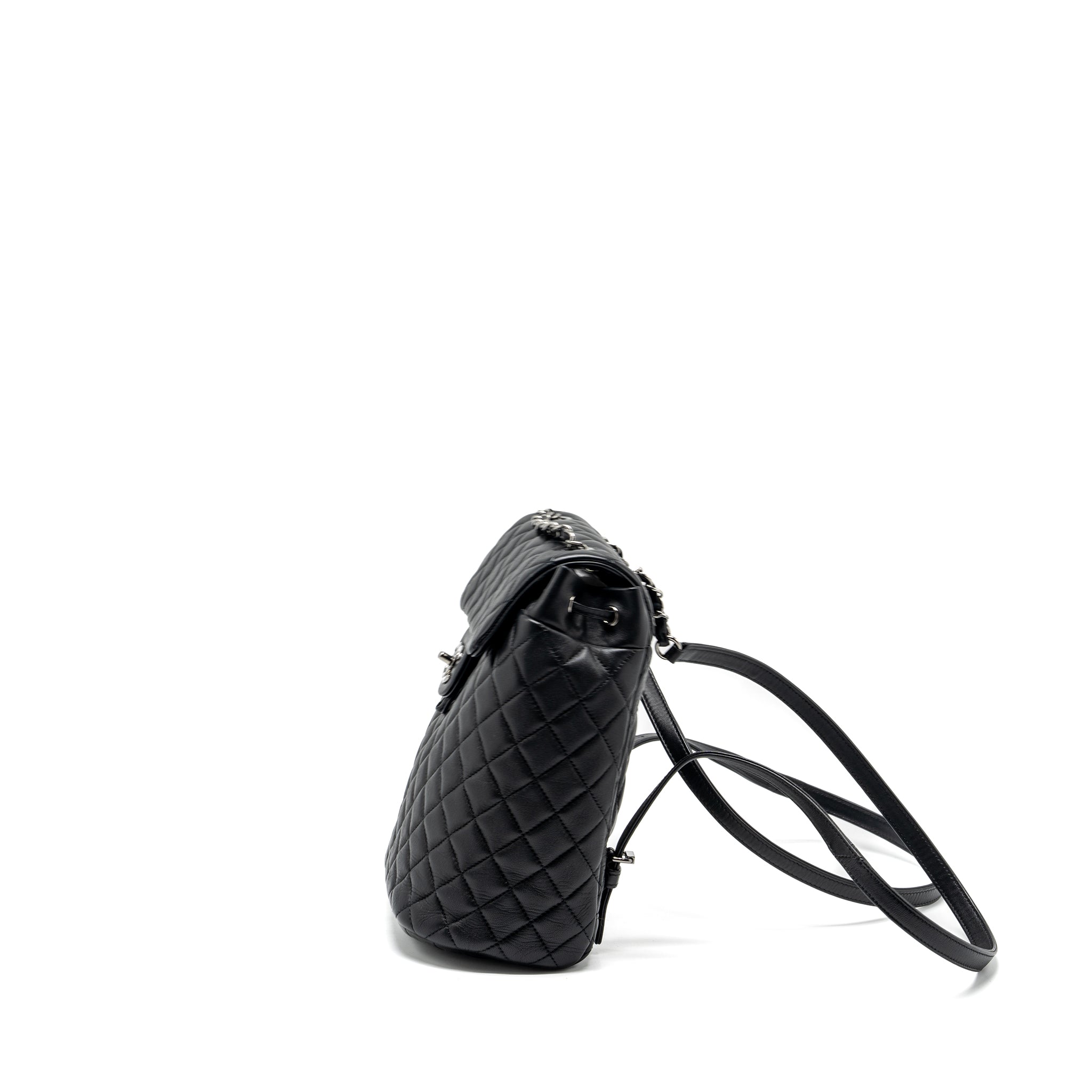 SMALL URBAN SPIRIT BACKPACK LAMBSKIN BLACK WITH BLACK HARDWARE